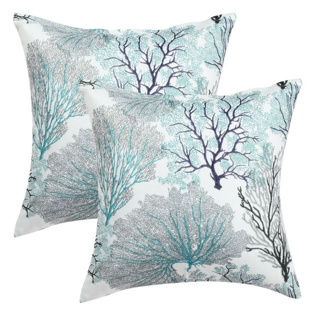 2pcs Throw Pillow Covers Modern Coral Decor Cushion Cover 18" x 18"